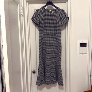Classic Black and White Checkered Dress
